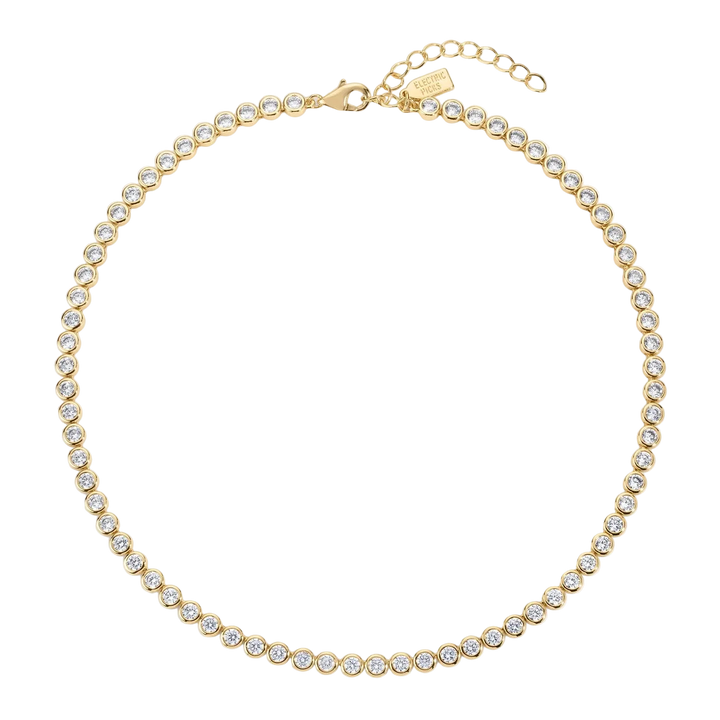 Giuliano Sleek Crystal Tennis Necklace