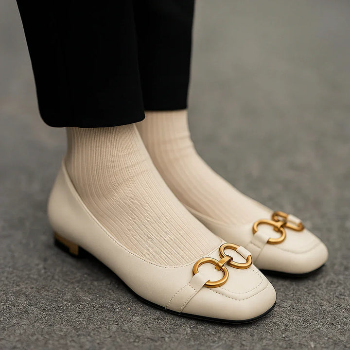 Bellini Suede Chain-Buckle Shoes