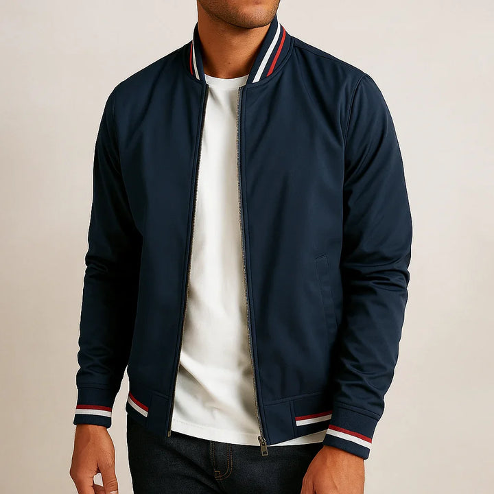 Portofino Classic Striped-Trim Bomber Jacket