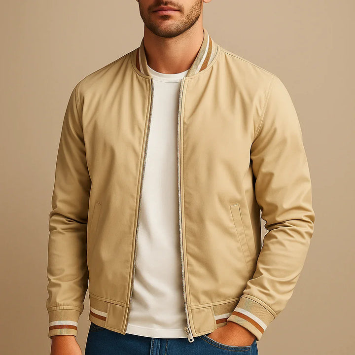 Portofino Classic Striped-Trim Bomber Jacket