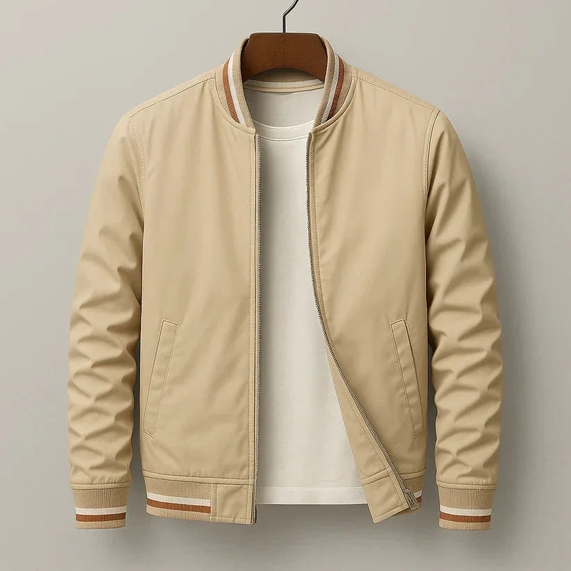 Portofino Classic Striped-Trim Bomber Jacket