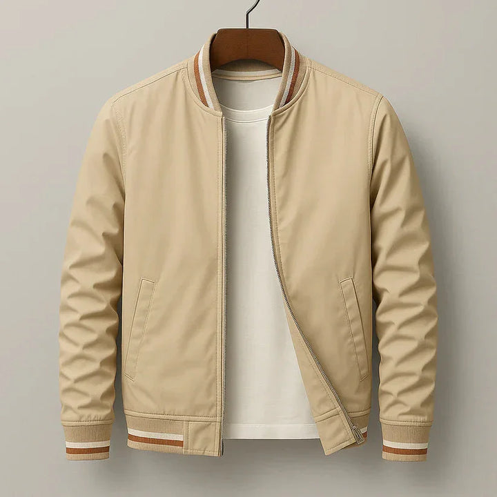 Portofino Classic Striped-Trim Bomber Jacket
