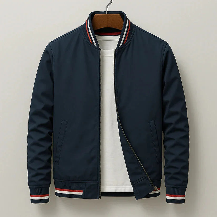 Portofino Classic Striped-Trim Bomber Jacket