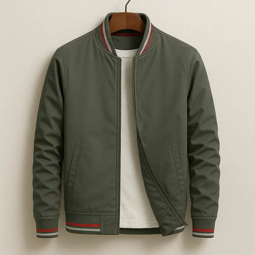 Portofino Classic Striped-Trim Bomber Jacket