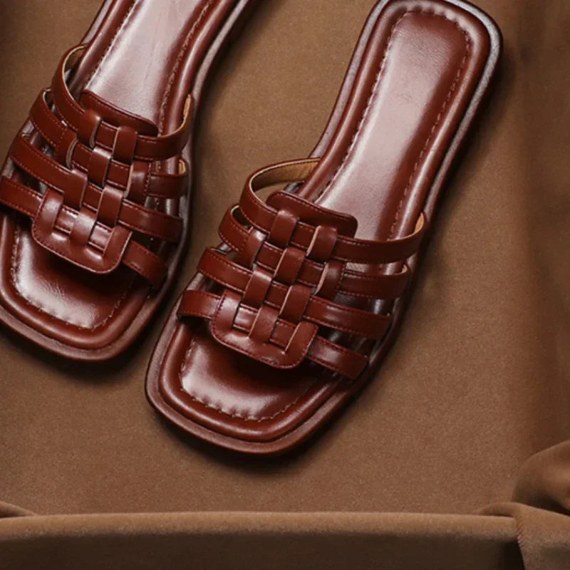 Zenya Elegant Woven Slide Sandals