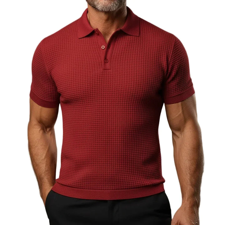 Belmont Waffle-Knit Polo Shirt