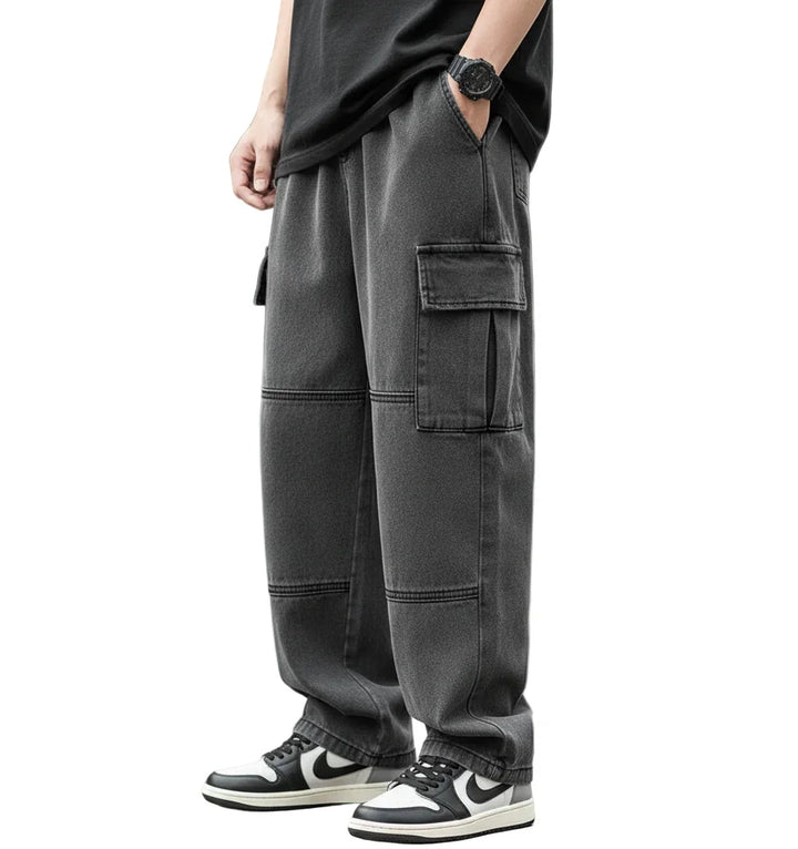 Washed Wide Denim Pants