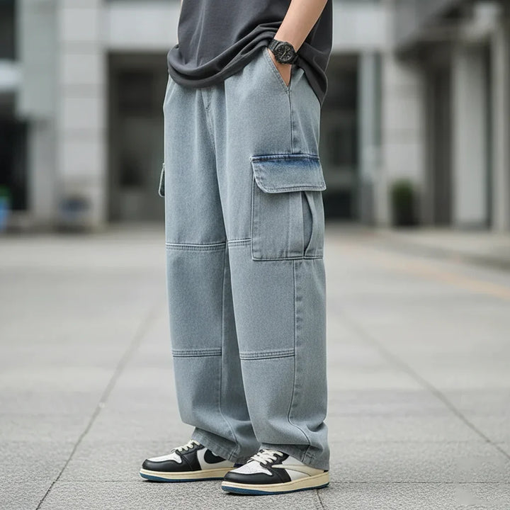 Washed Wide Denim Pants