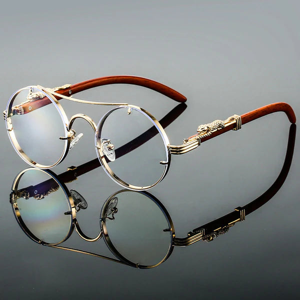 Claudio Bold Round Steampunk Sunglasses