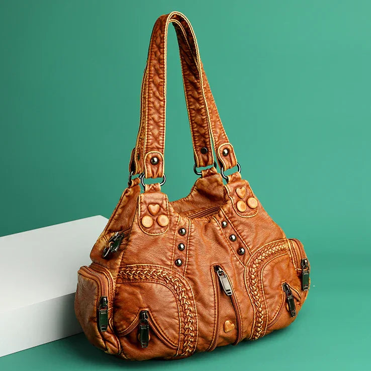 Denton Woven Leather Shoulder Bag