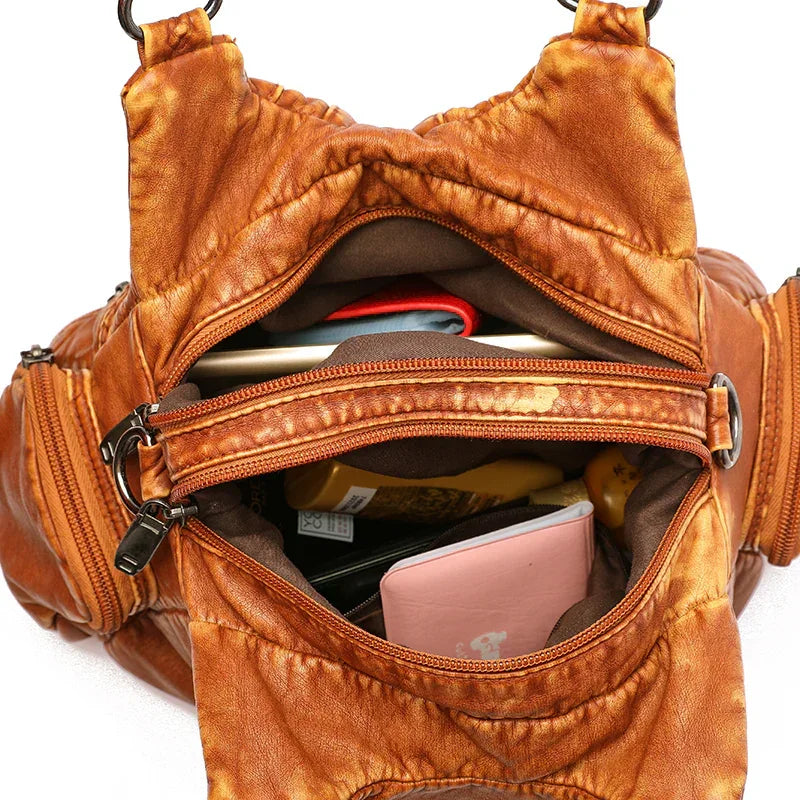 Denton Woven Leather Shoulder Bag