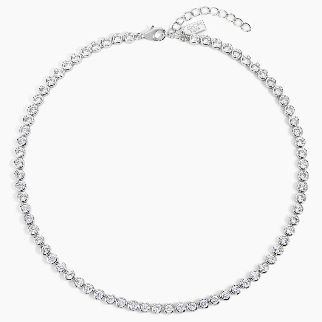 Giuliano Sleek Crystal Tennis Necklace