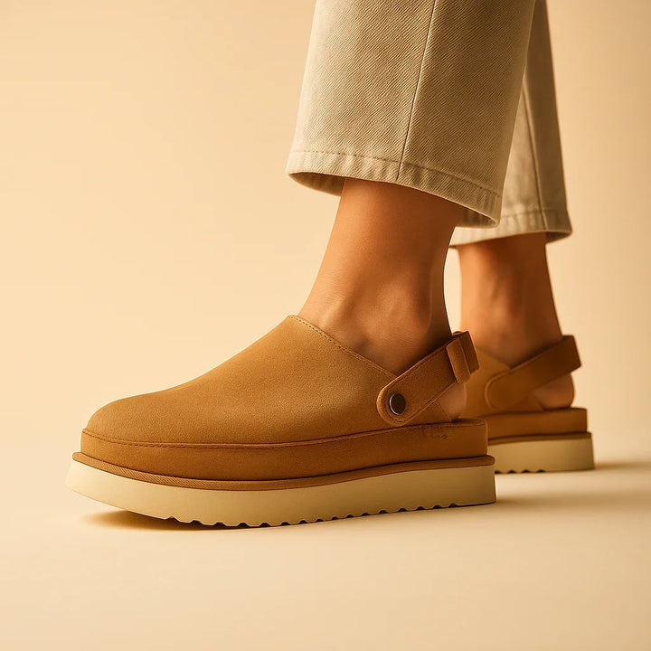 Nordic Suede Platform Clogs