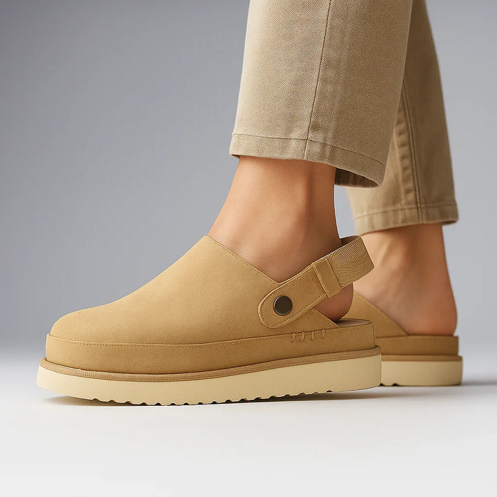 Nordic Suede Platform Clogs