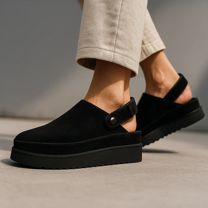 Nordic Suede Platform Clogs