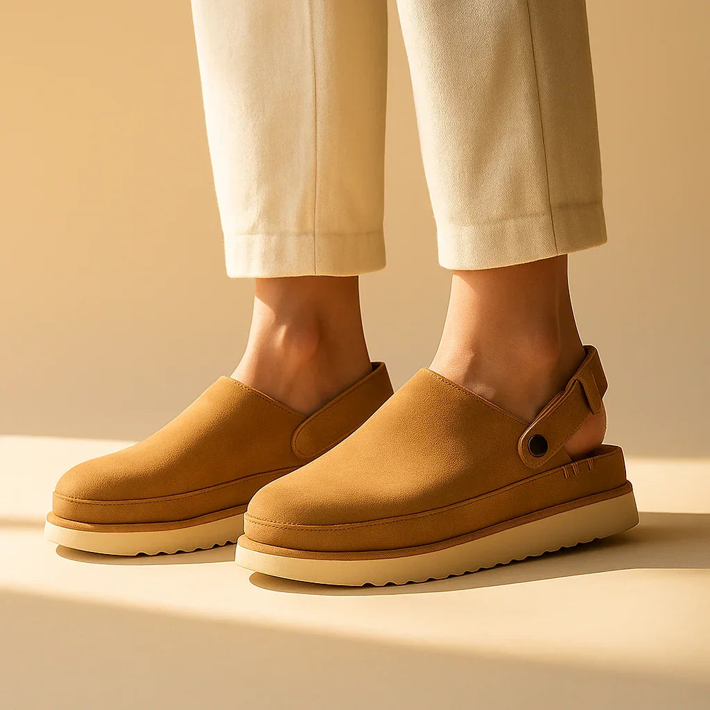 Nordic Suede Platform Clogs