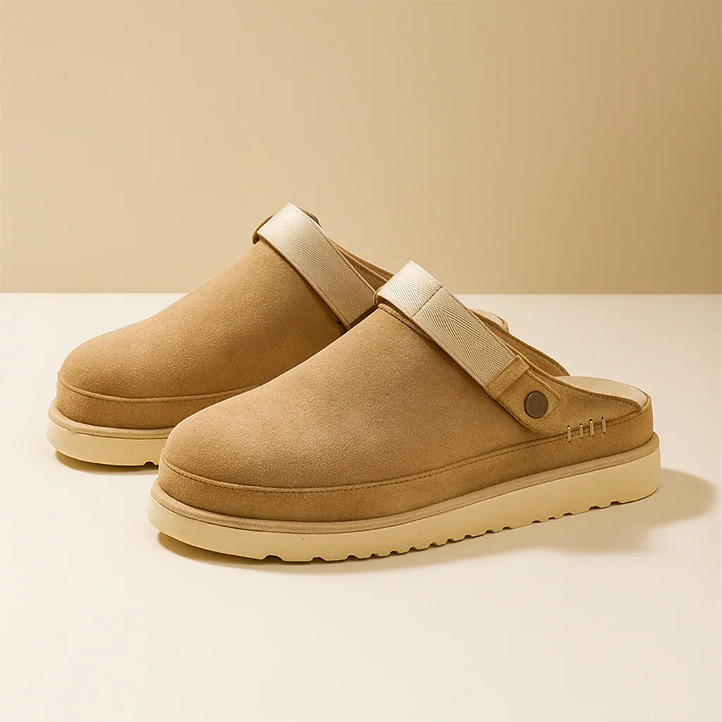 Nordic Suede Platform Clogs