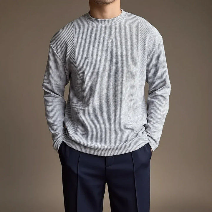 Greyston Textured Rib-Knit Crewneck Sweater