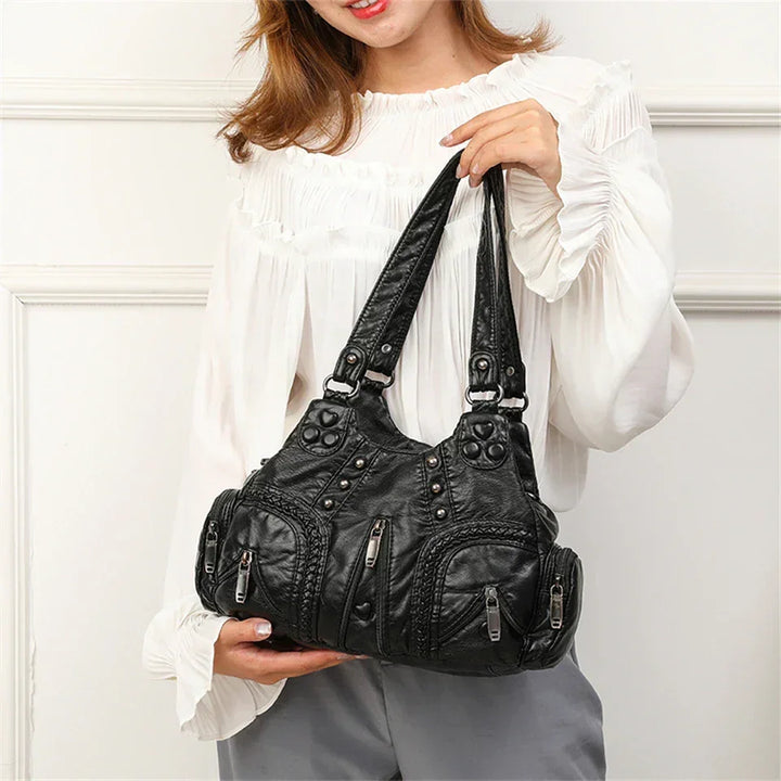 Denton Woven Leather Shoulder Bag