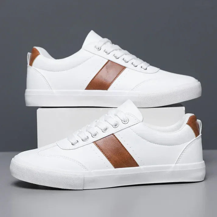 Vittore Clean Striped Leather Sneakers
