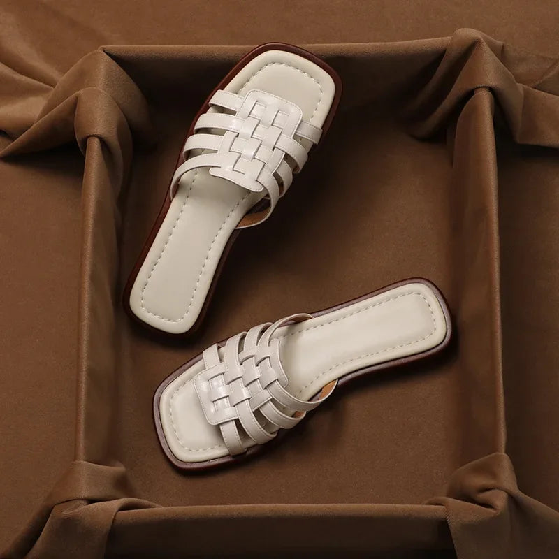 Zenya Elegant Woven Slide Sandals