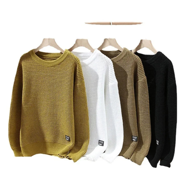 Oska Relaxed Waffle-Knit Crewneck Sweatshirt