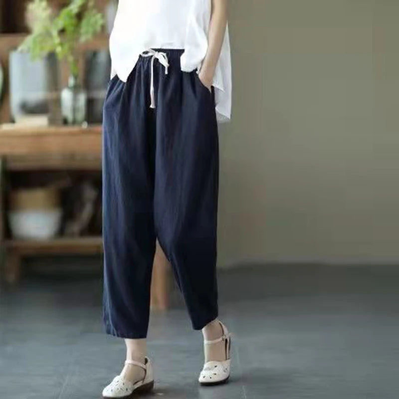 Siena Linen Tapered-Leg Pants