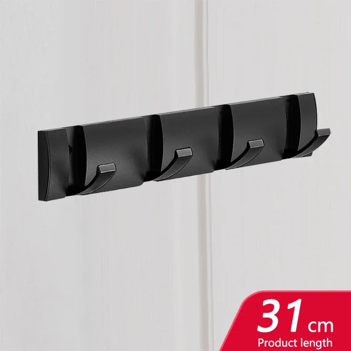 Rovelli black wall-mounted 4-hook rack, modern design, 31 cm length