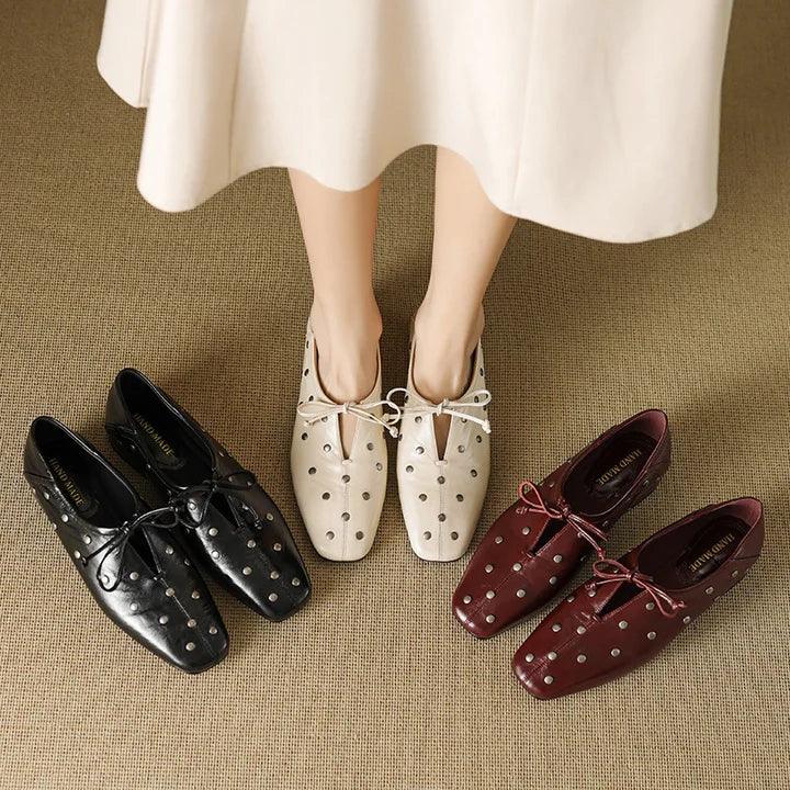 Valenta Leather Edgy Ballet Flats
