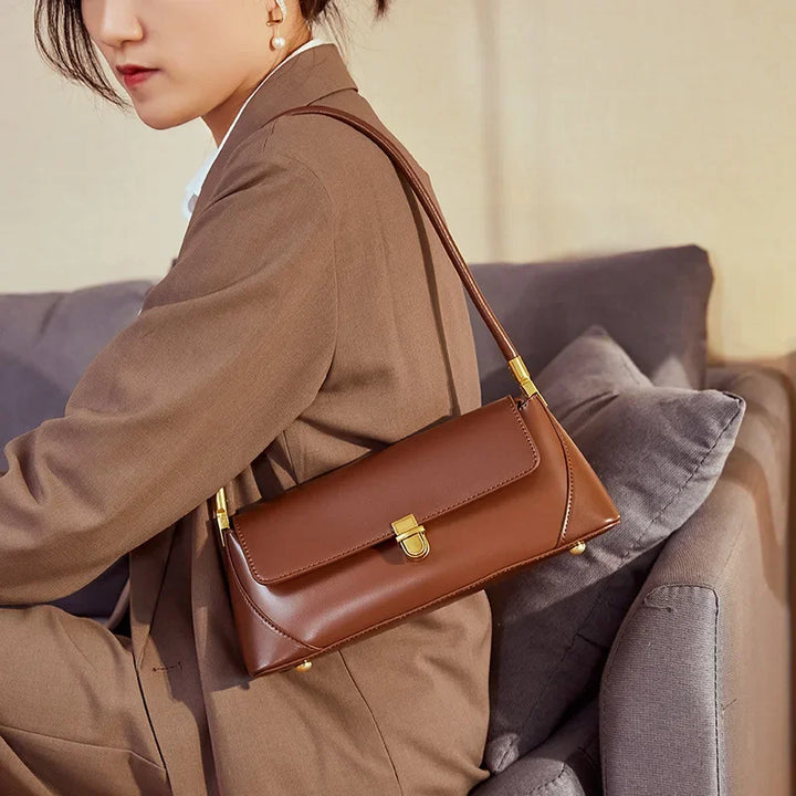 Elise Leather Structured Shoulder Bag