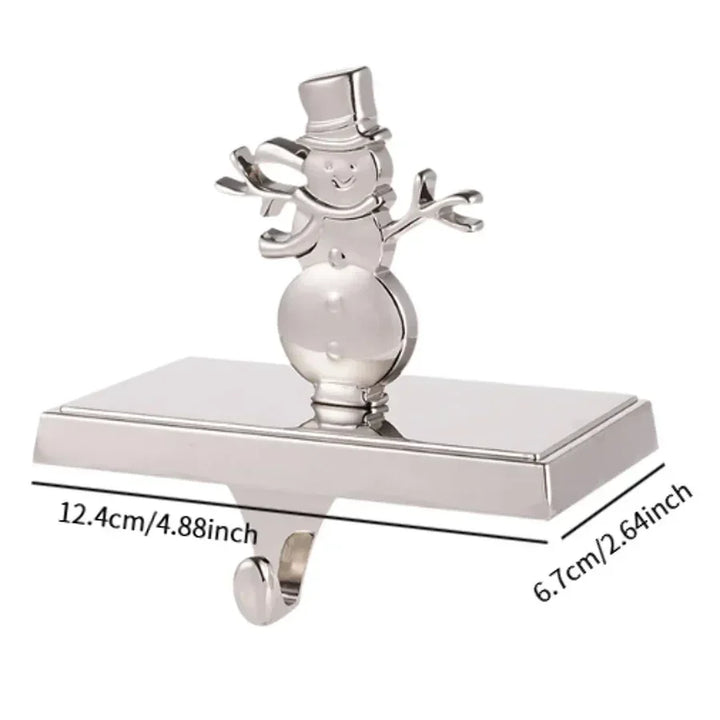 Rovelli silver snowman Christmas stocking holder with hook, 12.4cm by 6.7cm size