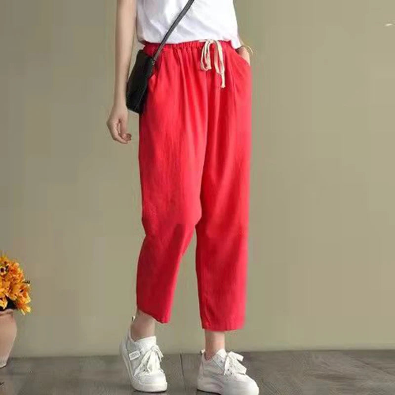 Siena Linen Tapered-Leg Pants