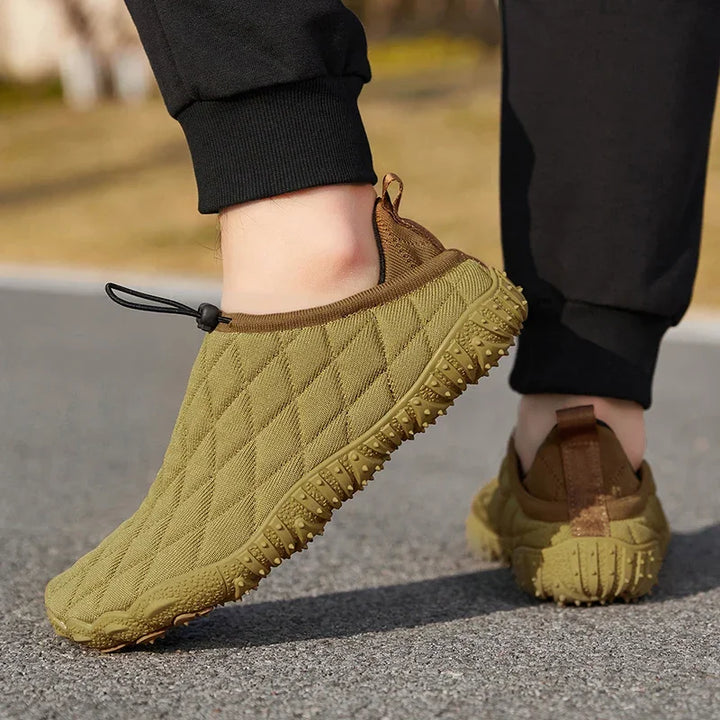 Rovelli quilted slip-on shoes with textured sole, outdoor walking on pavement