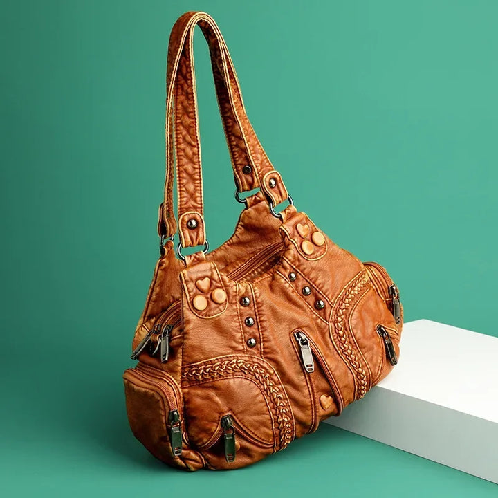 Denton Woven Leather Shoulder Bag