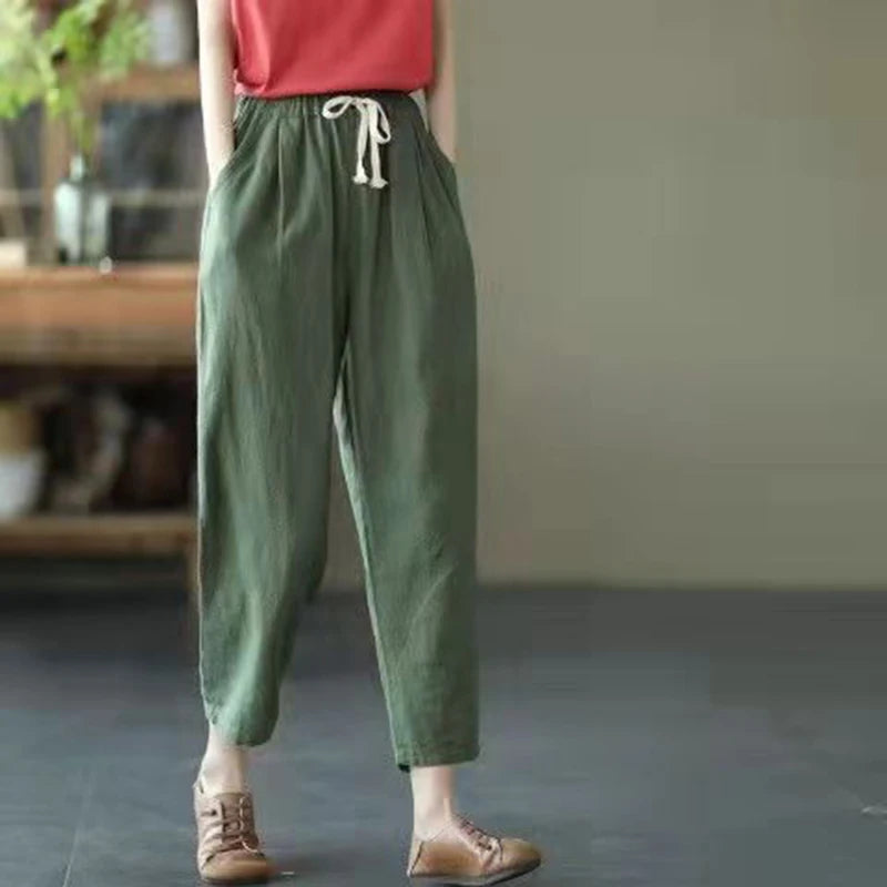 Siena Linen Tapered-Leg Pants