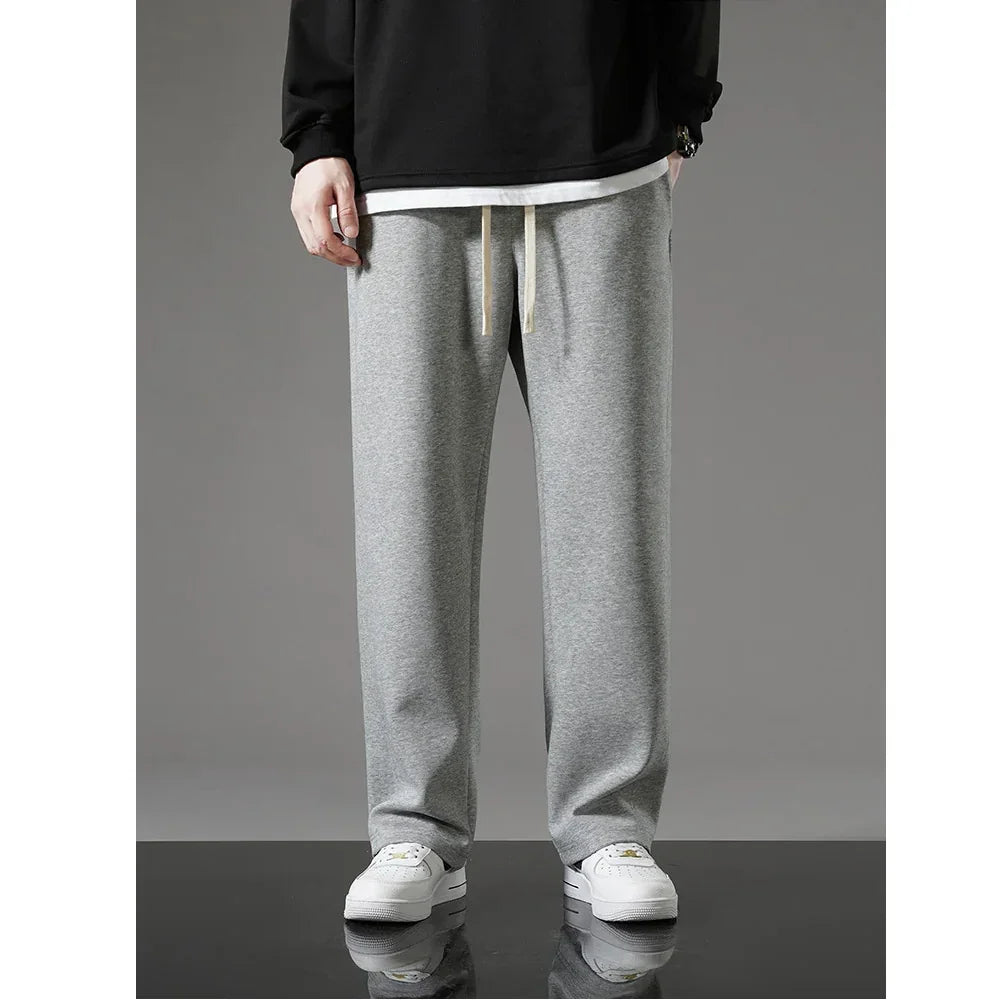 Rovelli gray sweatpants with drawstring, casual outfit and white sneakers