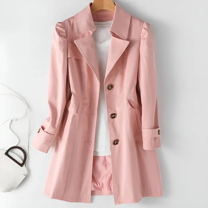 Rovelli pink women's blazer with white inner shirt on hanger, stylish modern fashion