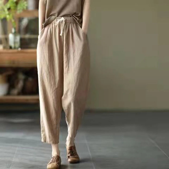 Siena Linen Tapered-Leg Pants