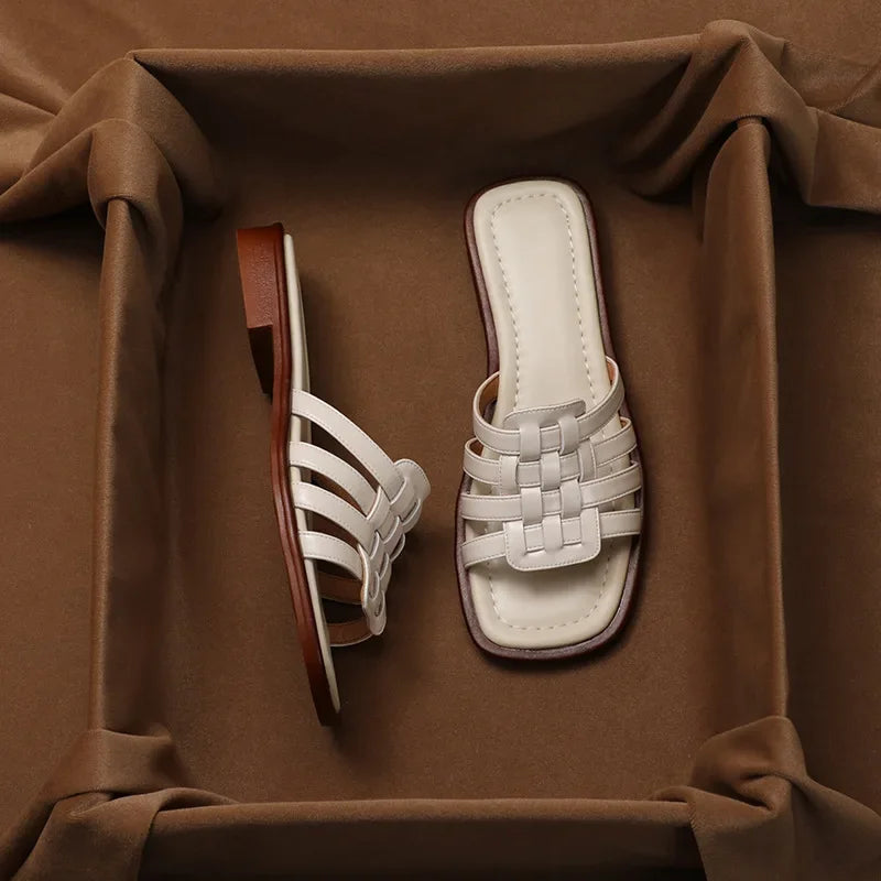 Zenya Elegant Woven Slide Sandals