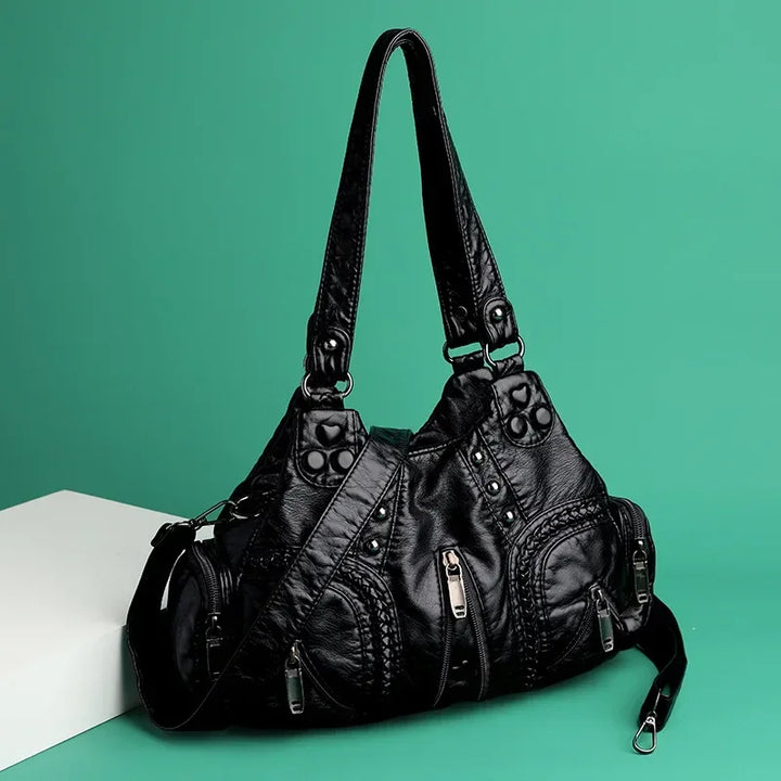 Denton Woven Leather Shoulder Bag