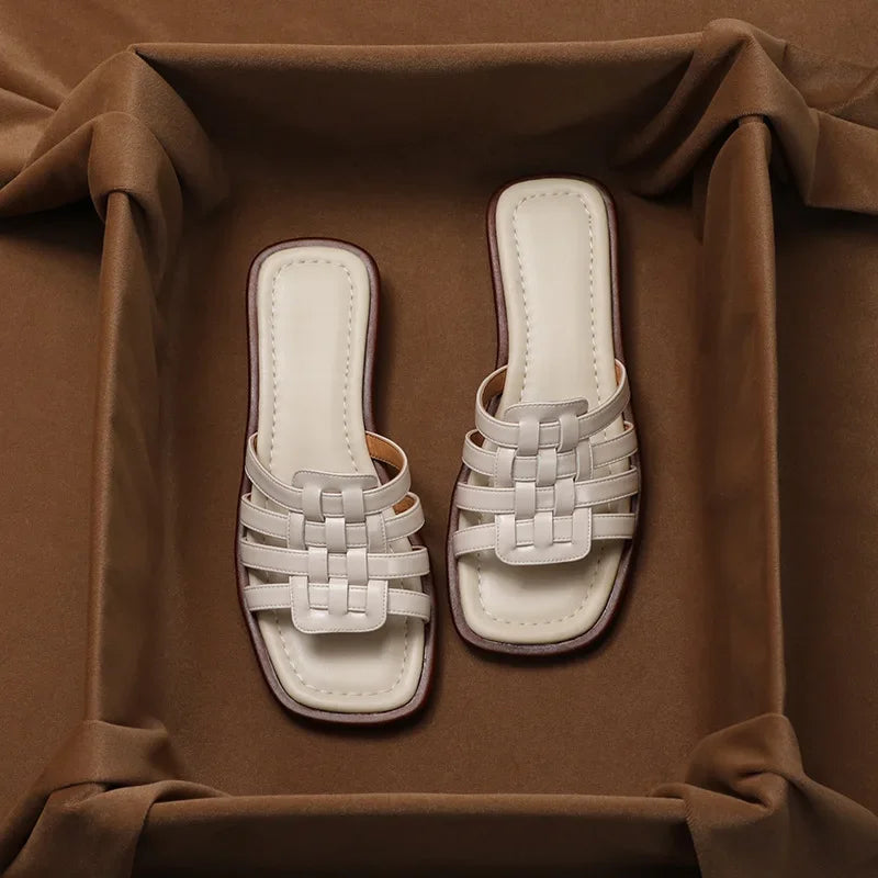 Zenya Elegant Woven Slide Sandals