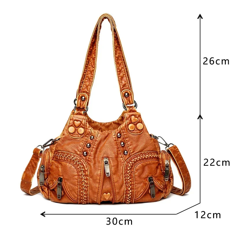 Denton Woven Leather Shoulder Bag