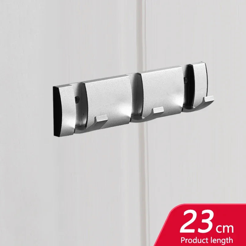 Silver wall-mounted hook rack, 23 cm, displayed on a white background, Rovelli home accessory.