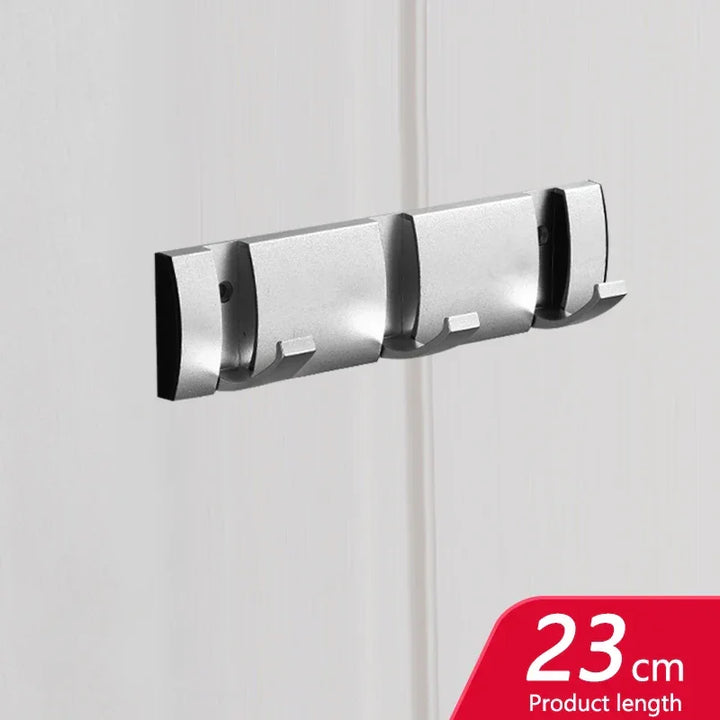 Silver wall-mounted hook rack, 23 cm, displayed on a white background, Rovelli home accessory.