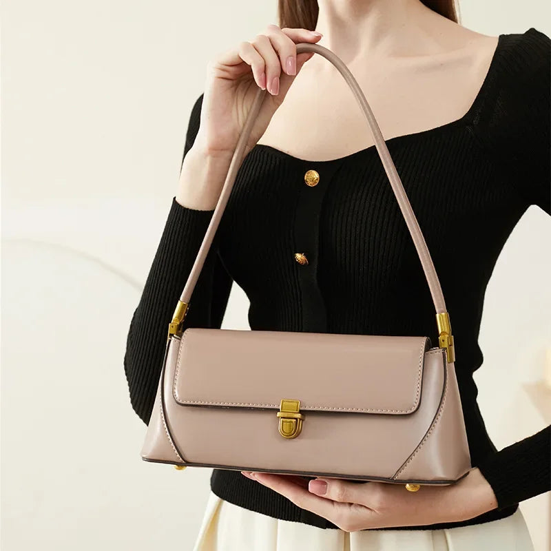 Elise Leather Structured Shoulder Bag