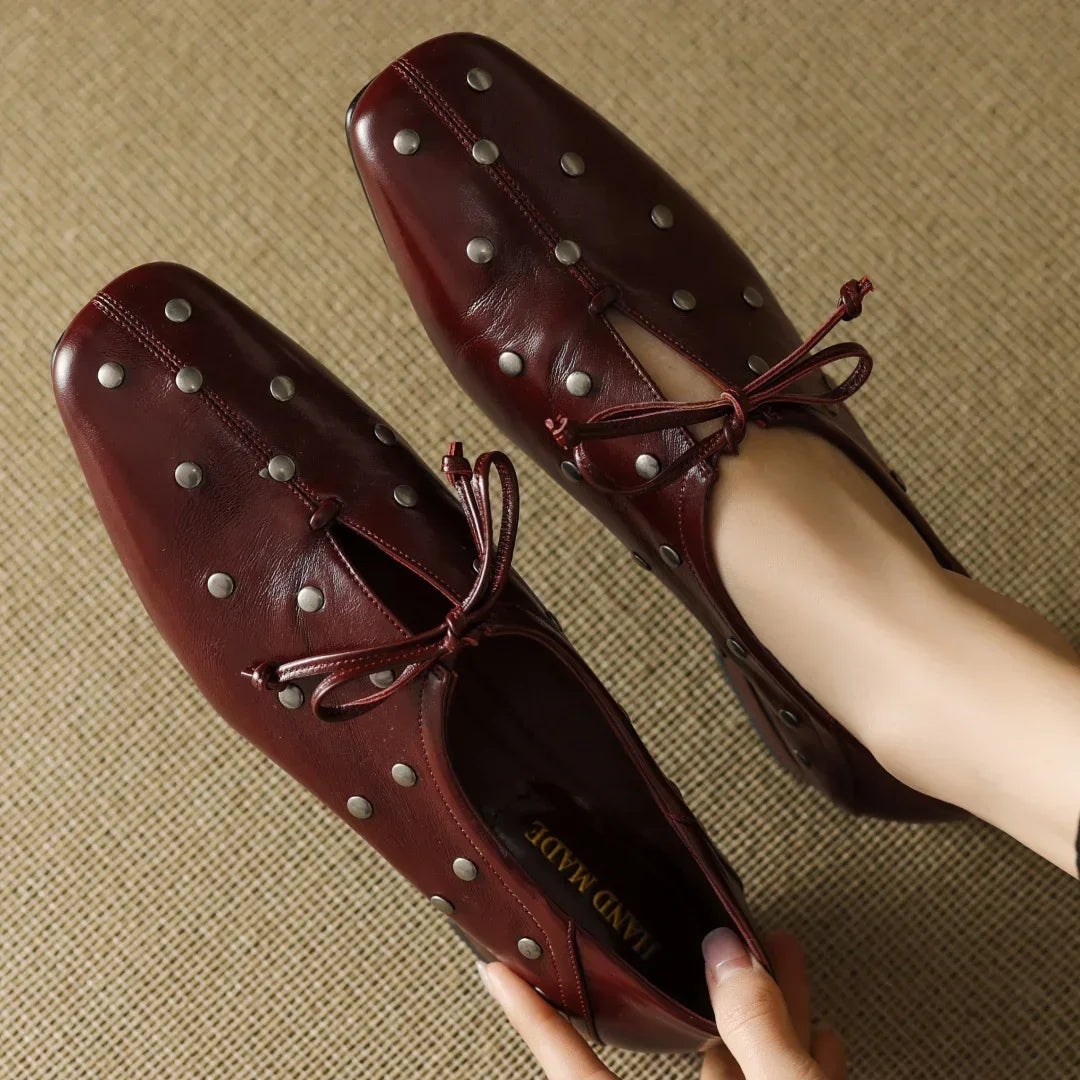 Valenta Leather Edgy Ballet Flats
