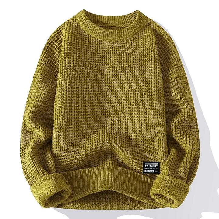 Oska Relaxed Waffle-Knit Crewneck Sweatshirt