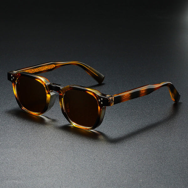 Alba Retro Square Riveted Sunglasses