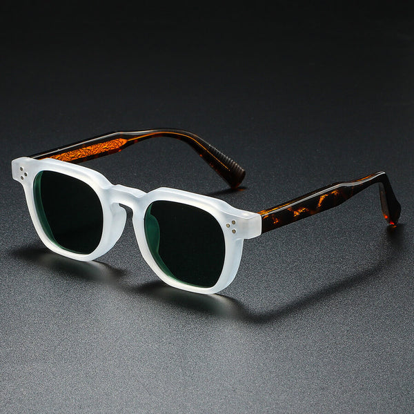 Alba Retro Square Riveted Sunglasses