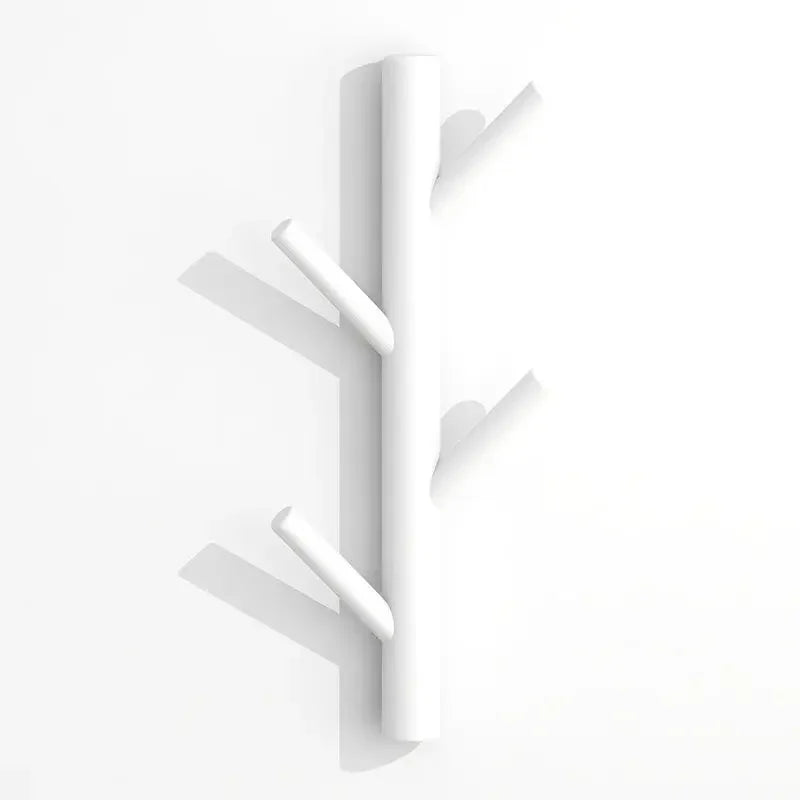 Rovelli minimalist white wall-mounted coat rack with branch-like hooks